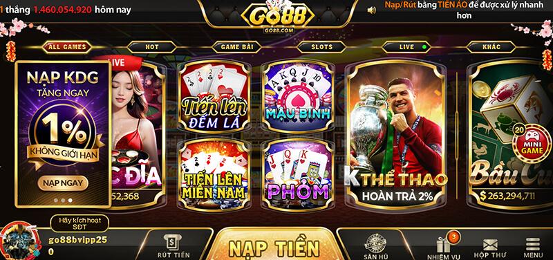 GO88 - Top cổng đánh bài được mệnh danh là top 1 VN