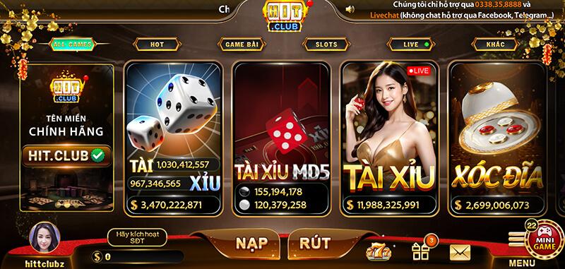 Hitclub - Kho game giao diện đẹp mắt